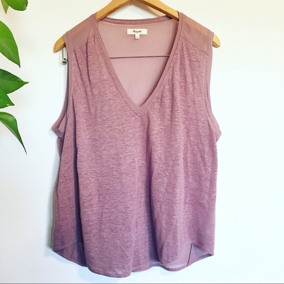 Madewell sheer back linen blouse - Picture 1 of 5